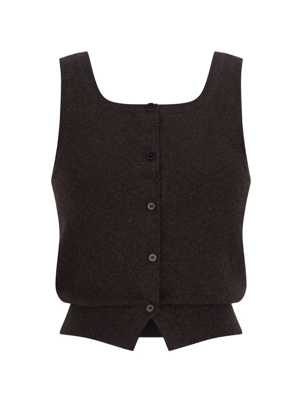 Amomento button-up U-neck top - Marrone
