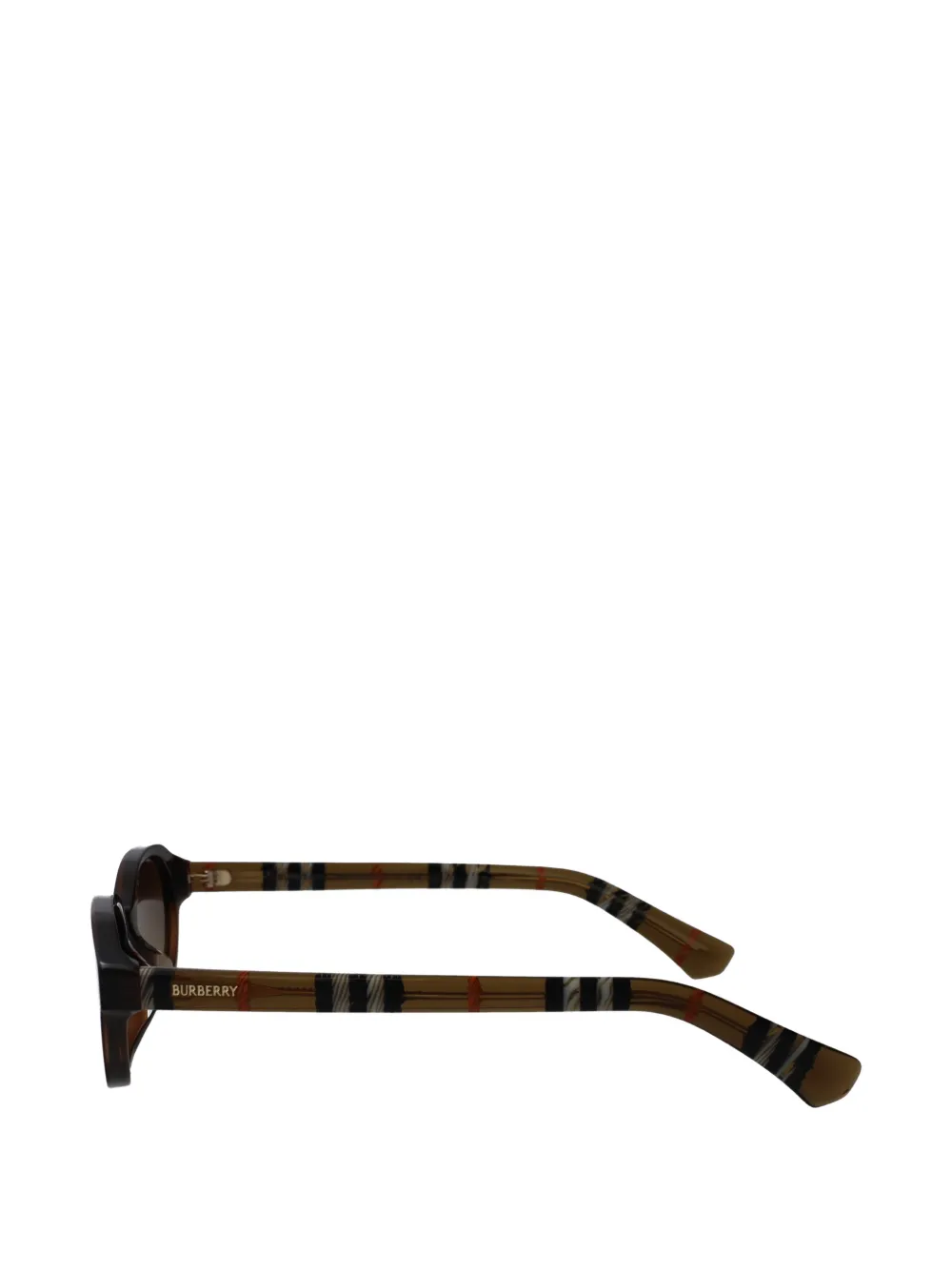 Burberry Eyewear Check-pattern oval-frame sunglasses Bruin
