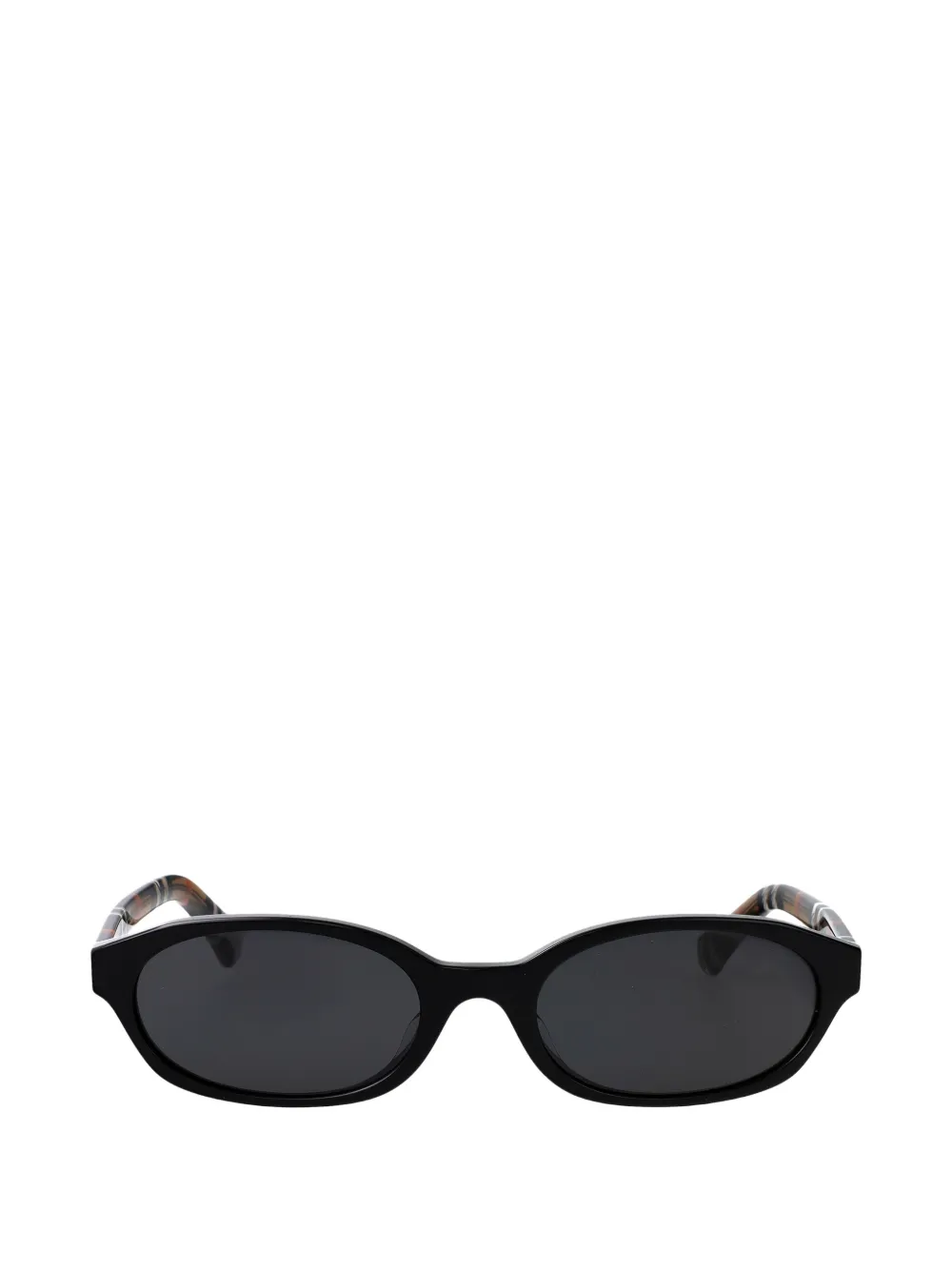 Burberry Eyewear check-pattern oval-frame sunglasses Zwart