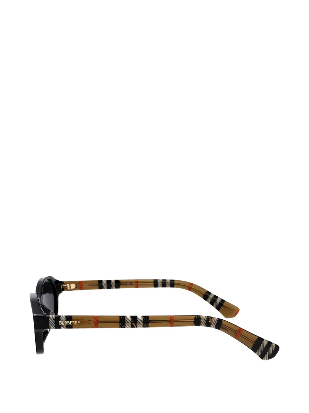 Burberry Eyewear check-pattern oval-frame sunglasses Zwart