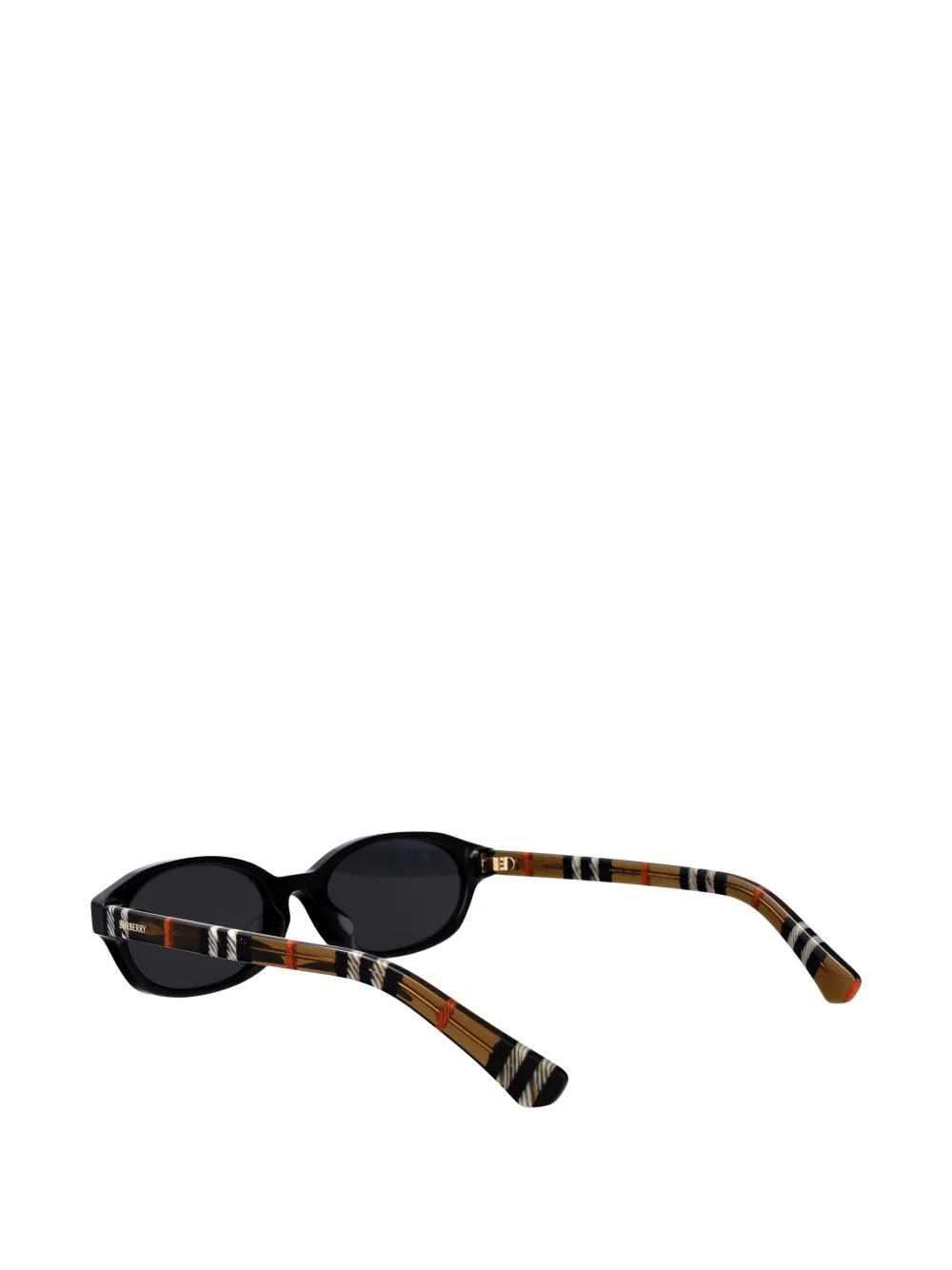 Burberry Eyewear check-pattern oval-frame sunglasses Zwart