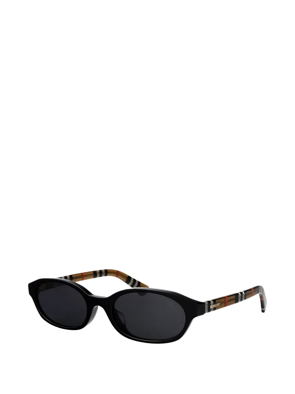 Burberry Eyewear check-pattern oval-frame sunglasses Zwart