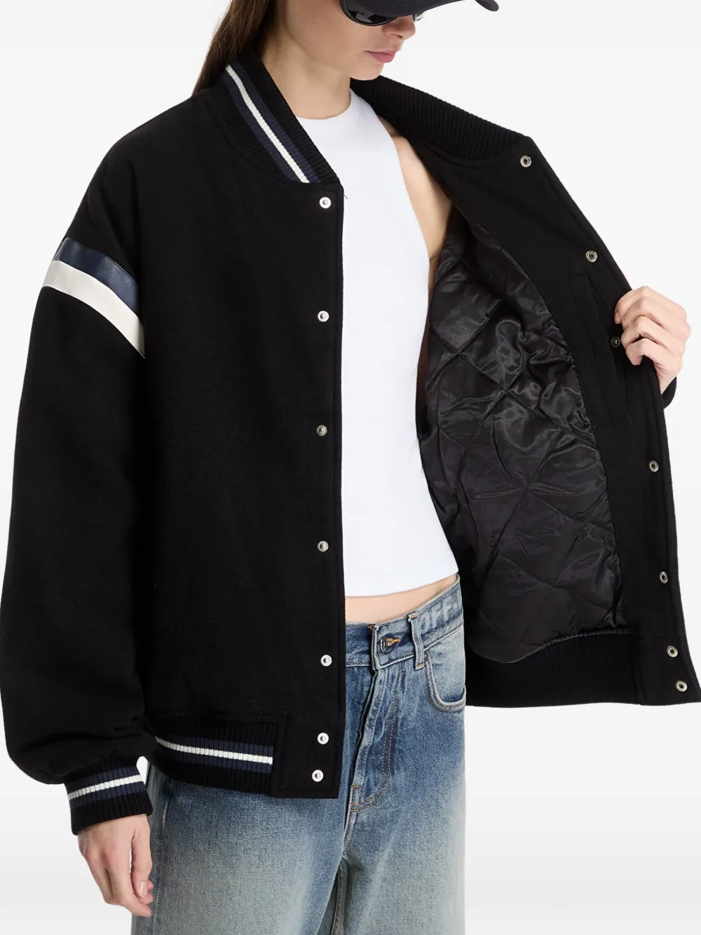 NEW ERA CAP x New York Yankees varsity jacket Zwart