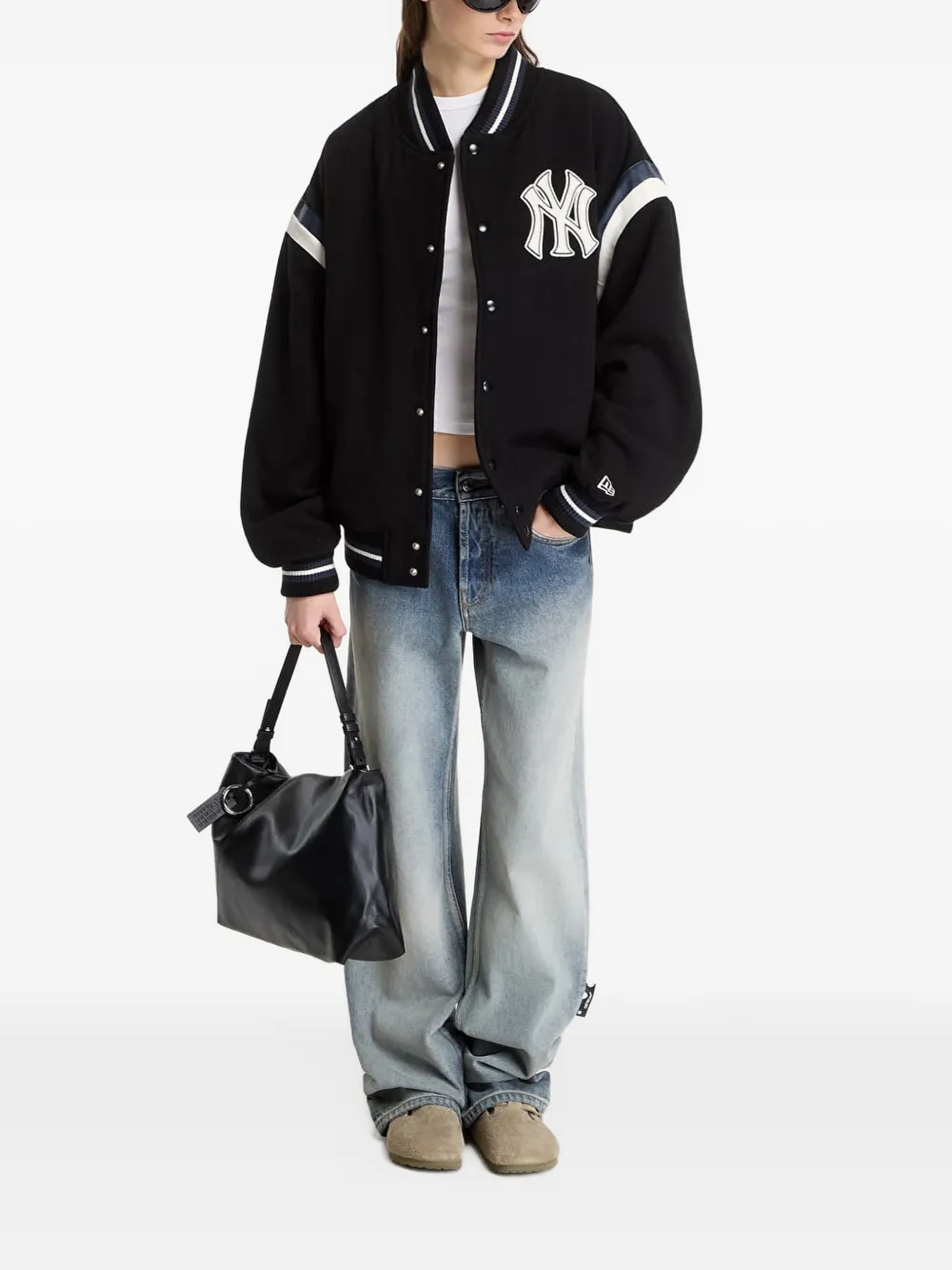 NEW ERA CAP x New York Yankees varsity jacket Zwart