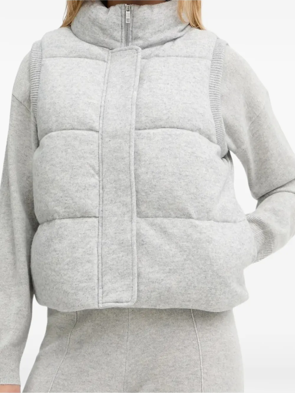 BOSS quilted high-neck gilet Grijs