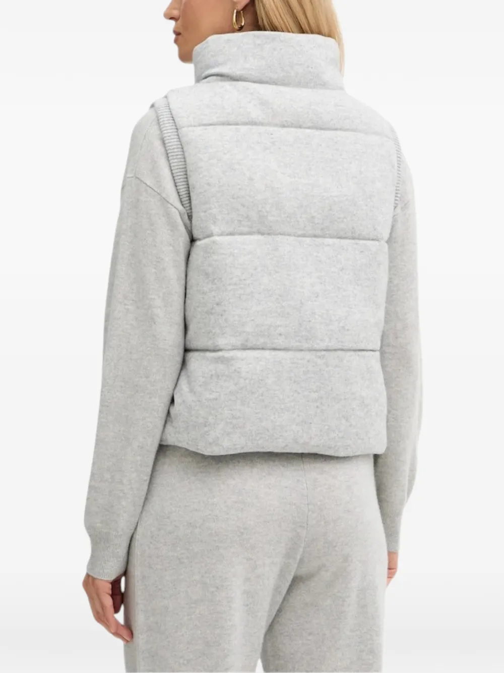 BOSS quilted high-neck gilet Grijs