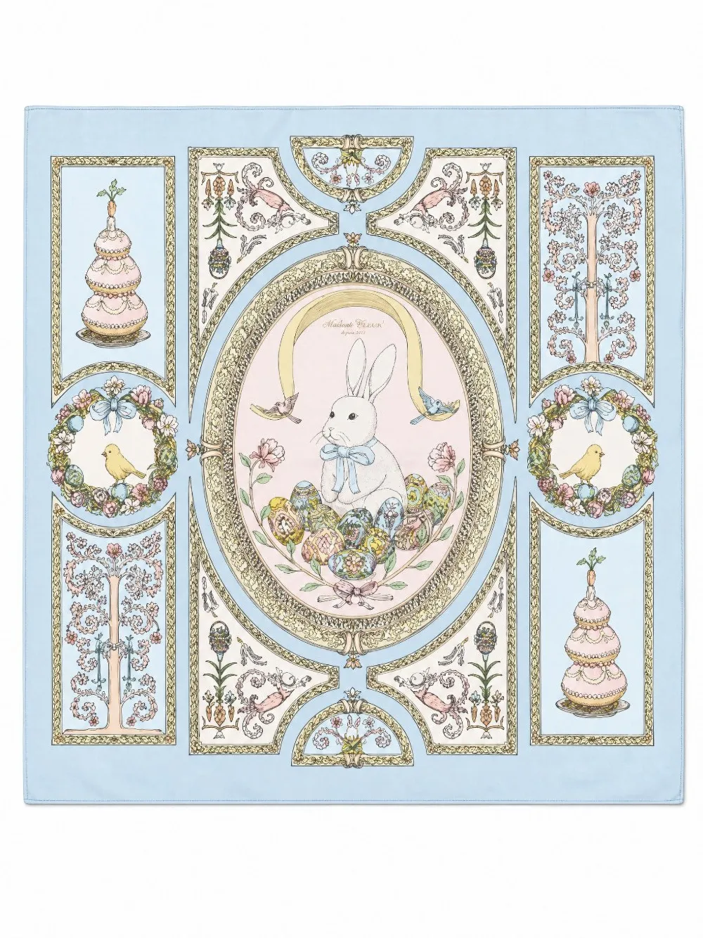 Atelier Choux rabbit-print blanket - Blu