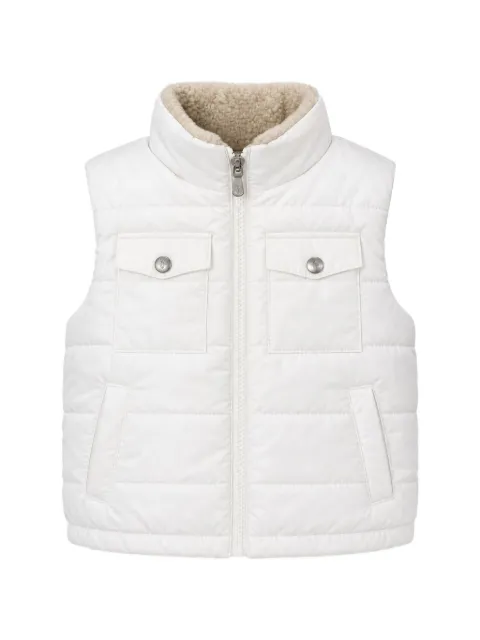 Eleventy Kids chaleco capitonado con ribete de lana