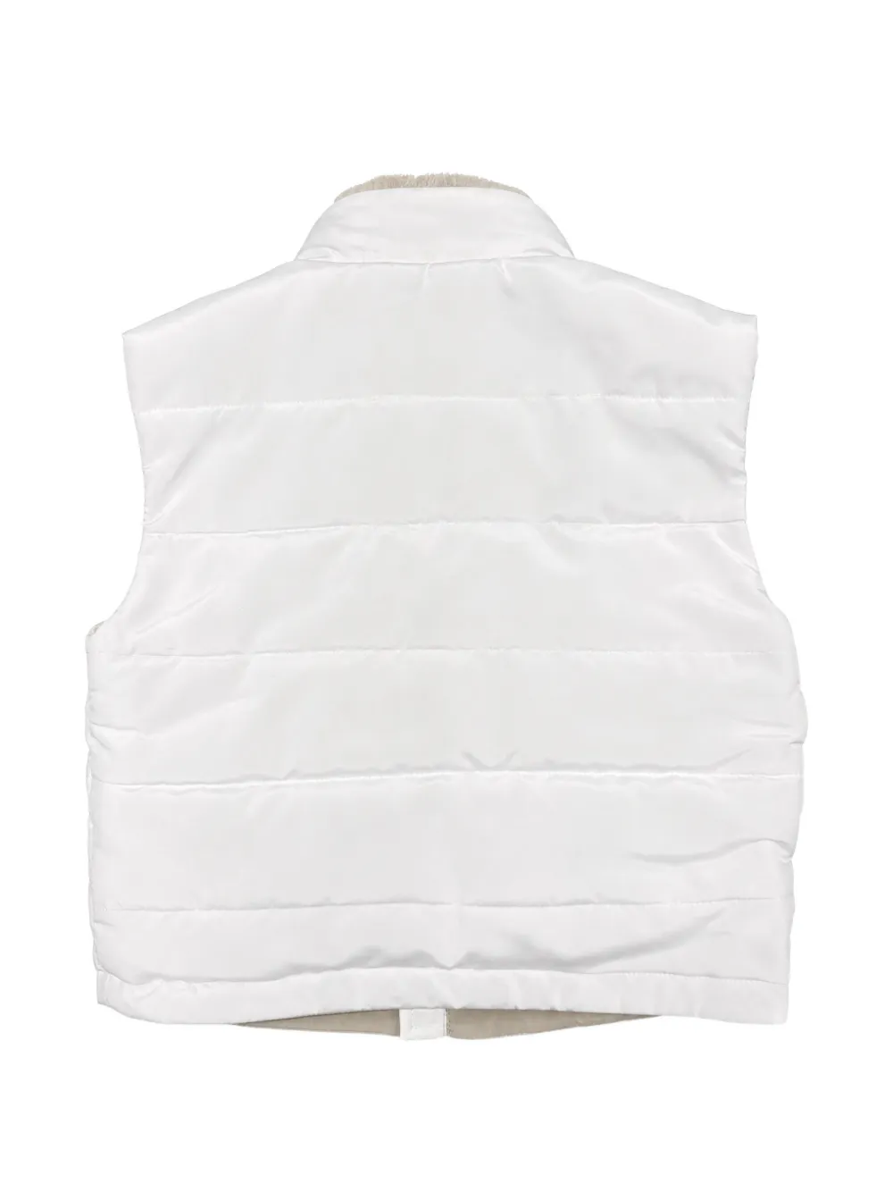 Eleventy Kids quilted shearling-trim gilet Wit