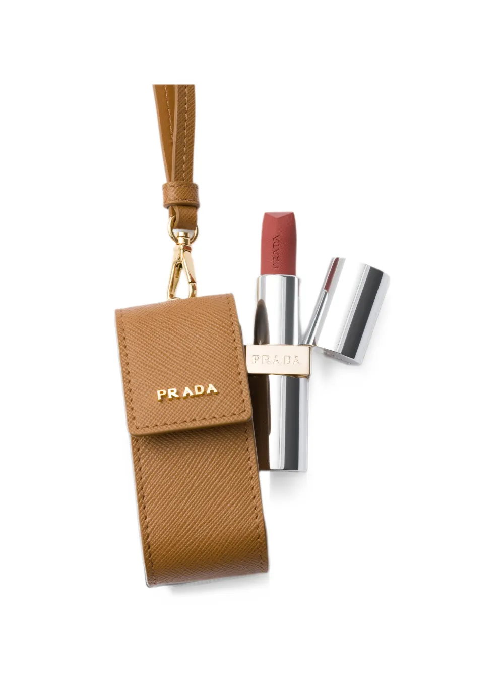Prada Saffiano lipstick holder - Marrone