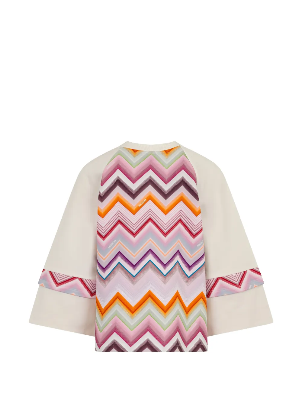 Missoni Kids zigzag-print raglan-sleeve sweatshirt Beige