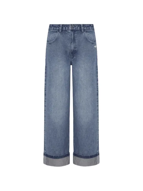 Song For The Mute x Adidas Adi008 logo-embroidered turn-up jeans
