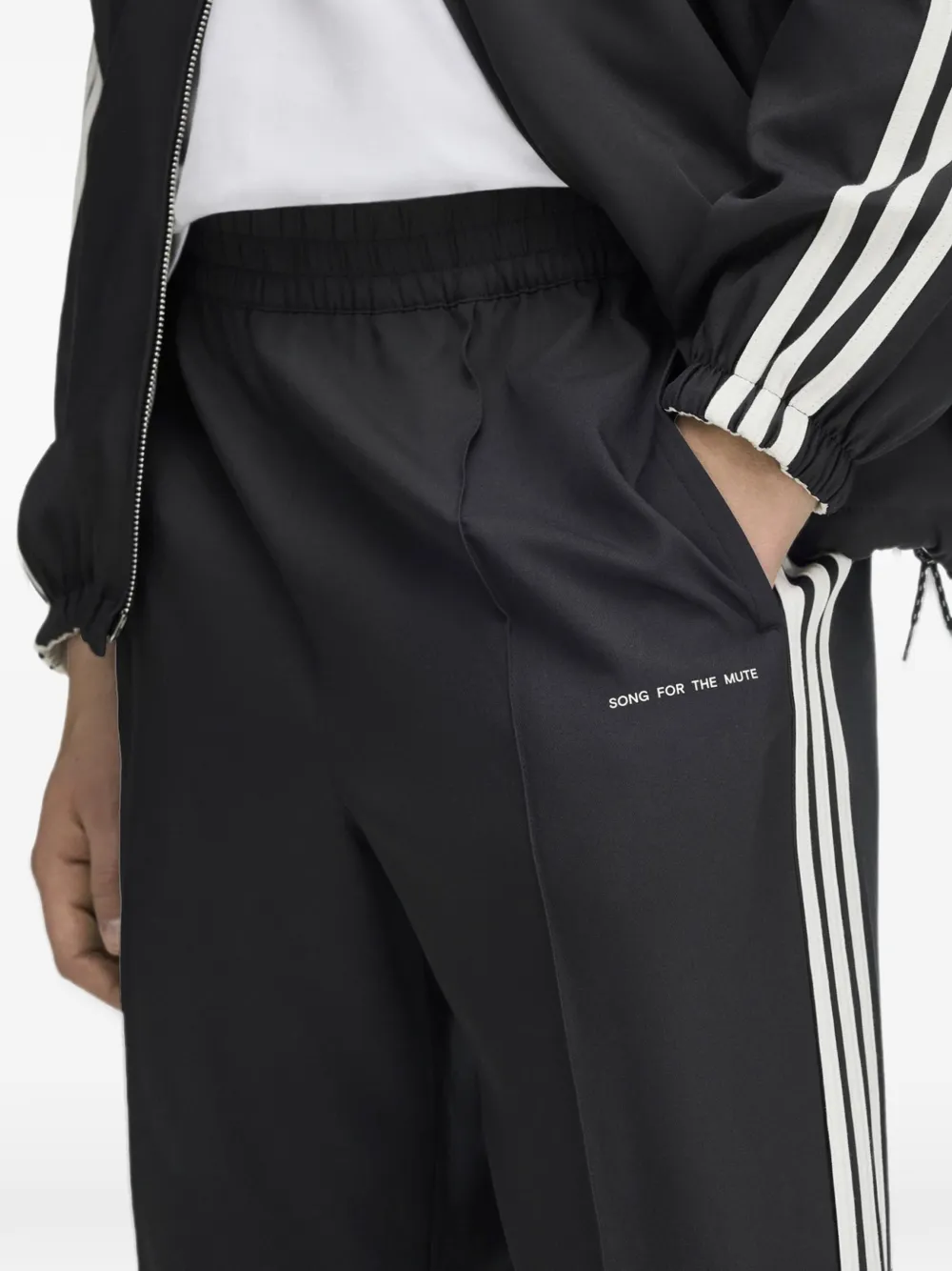 Song For The Mute x adidas side-stripe logo-print track pants Zwart
