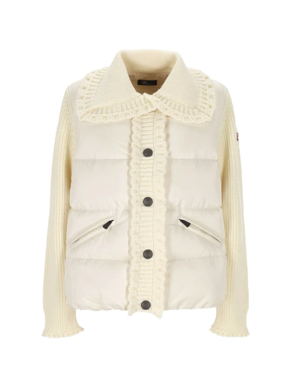Moncler Grenoble quilted panelled sweater Beige