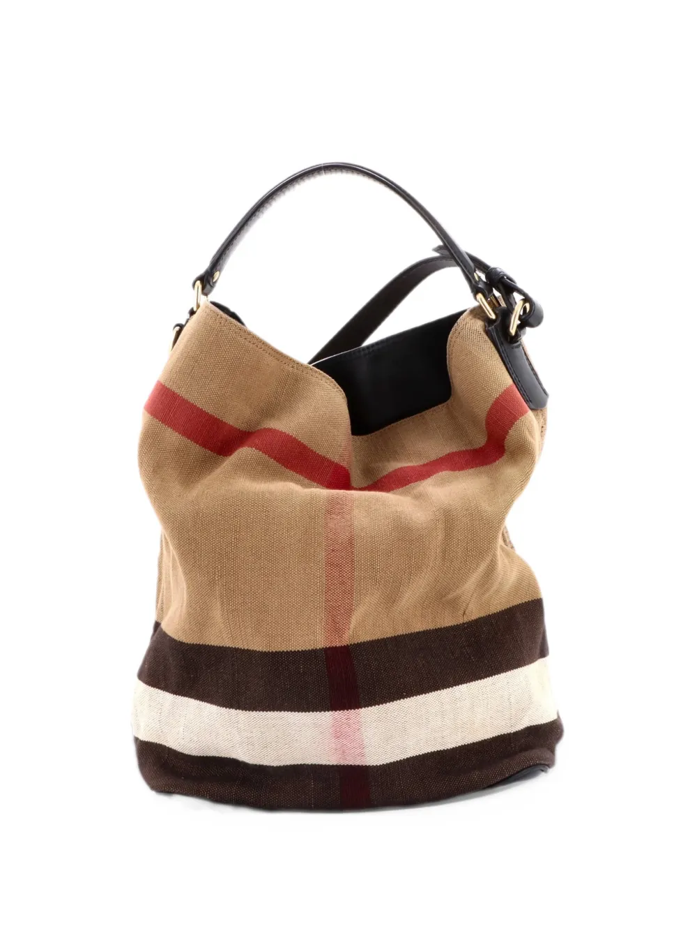 Burberry Pre-Owned Ashby Bag House Check Canvas Medium bucket bag - Marrone