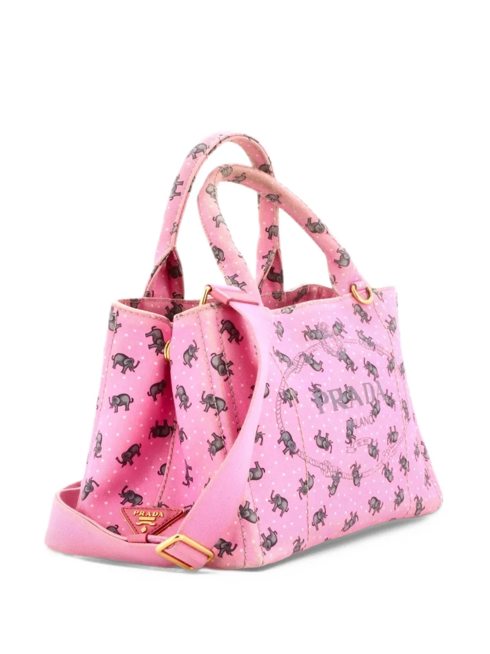 Prada Pre-Owned Canapa Convertible Printed Canvas Mini tote bag - Rosa