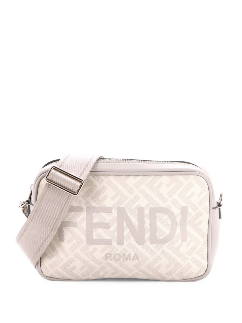 Fendi Pre-Owned Logo Camera Case Bag Zucca Coated Canvas Medium crossbody bag - Grey