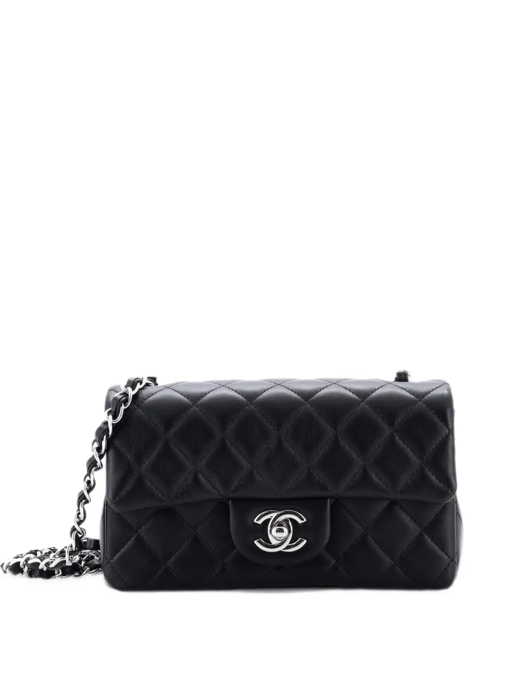 CHANEL Pre-Owned Classic Single Flap Bag Quilted Lambskin Mini crossbody bag - Nero