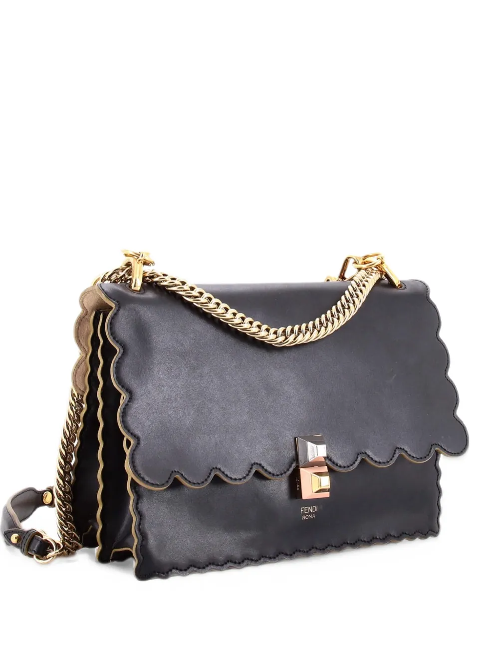 Fendi Pre-Owned Kan I Bag Leather Medium shoulder bag - Black