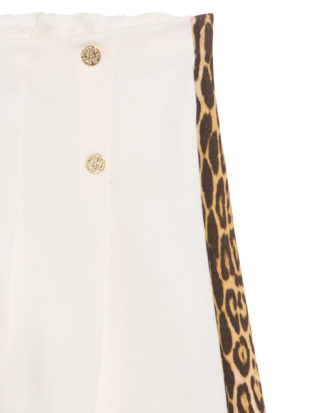 Roberto Cavalli Junior leopard-trim tracksuit Beige