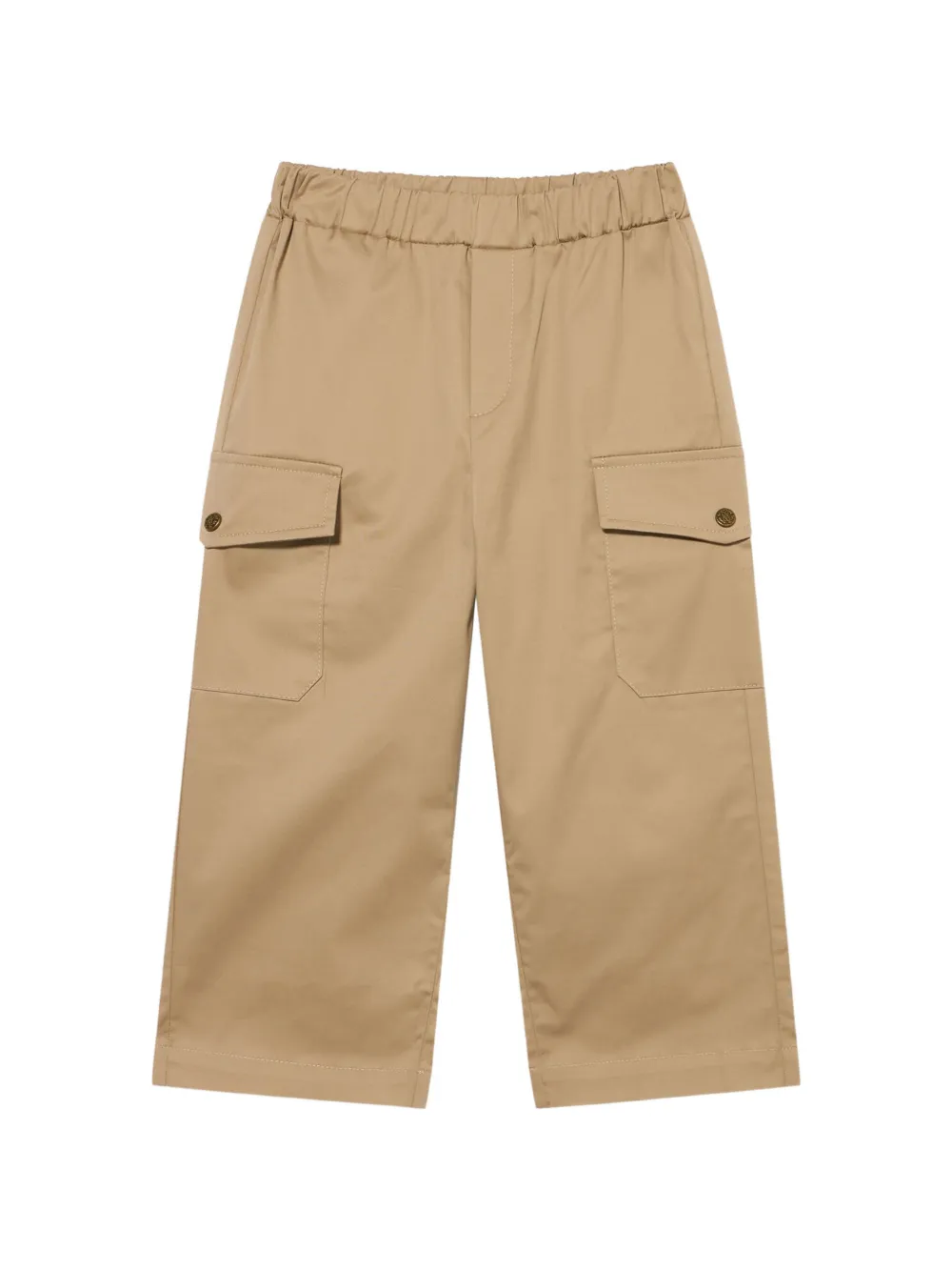 Roberto Cavalli Junior logo-plaque cargo pants Beige