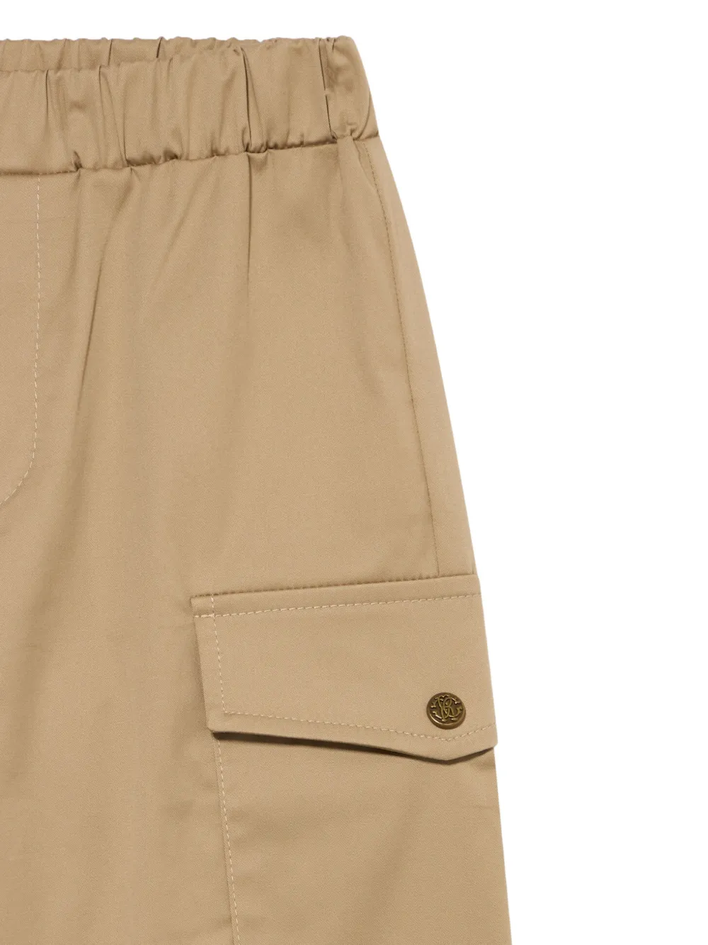 Roberto Cavalli Junior logo-plaque cargo pants Beige