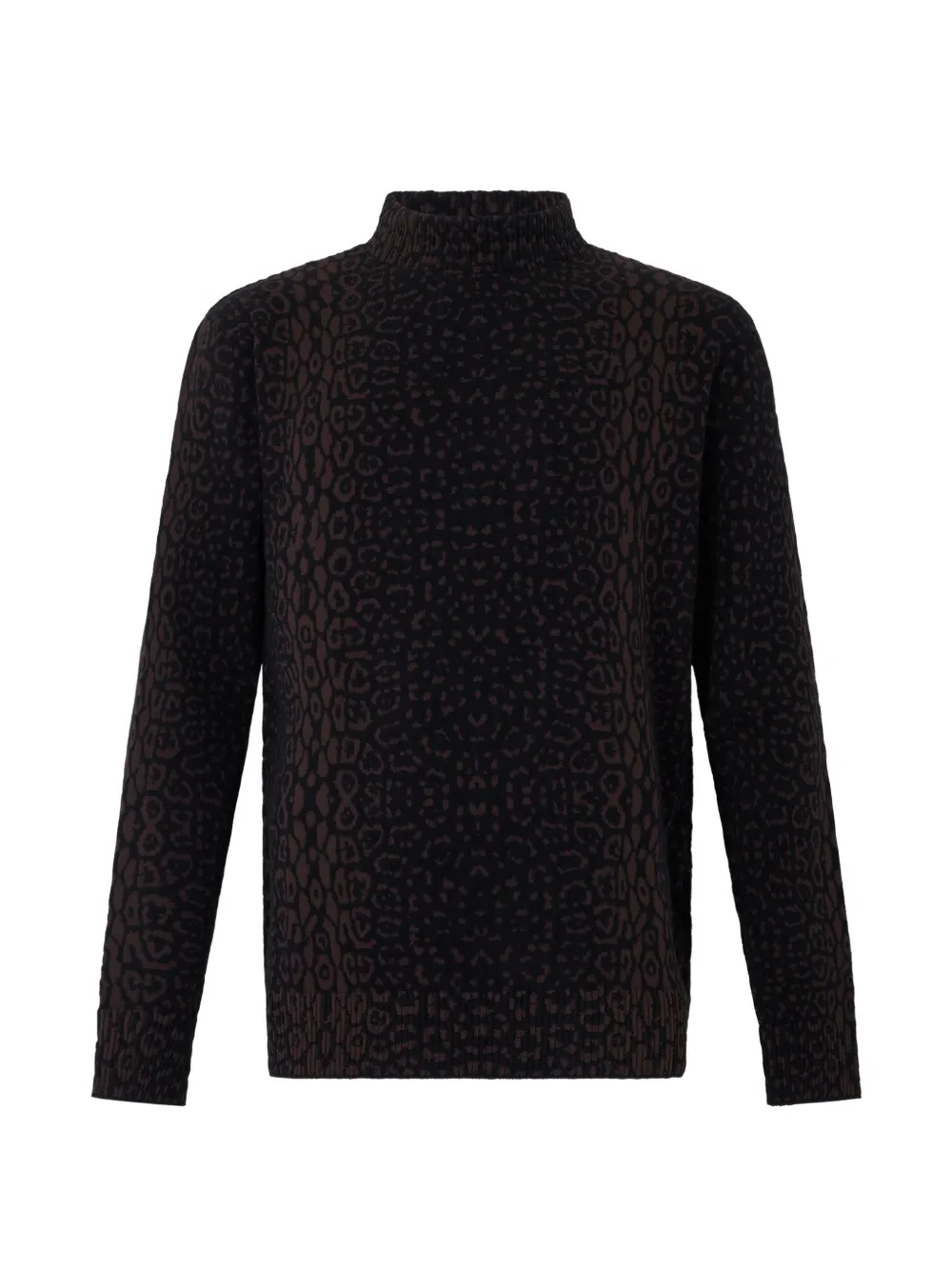 Roberto Cavalli leopard-print mock-neck sweater Zwart