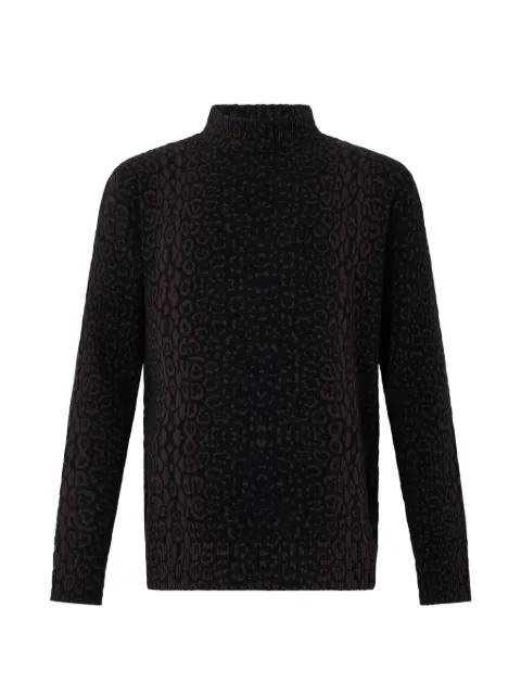 Roberto Cavalli leopard-print mock-neck sweater