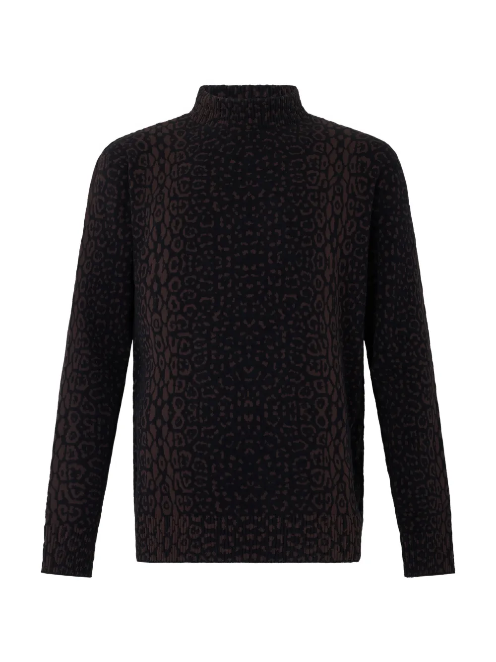 Roberto Cavalli leopard-print mock-neck sweater Zwart