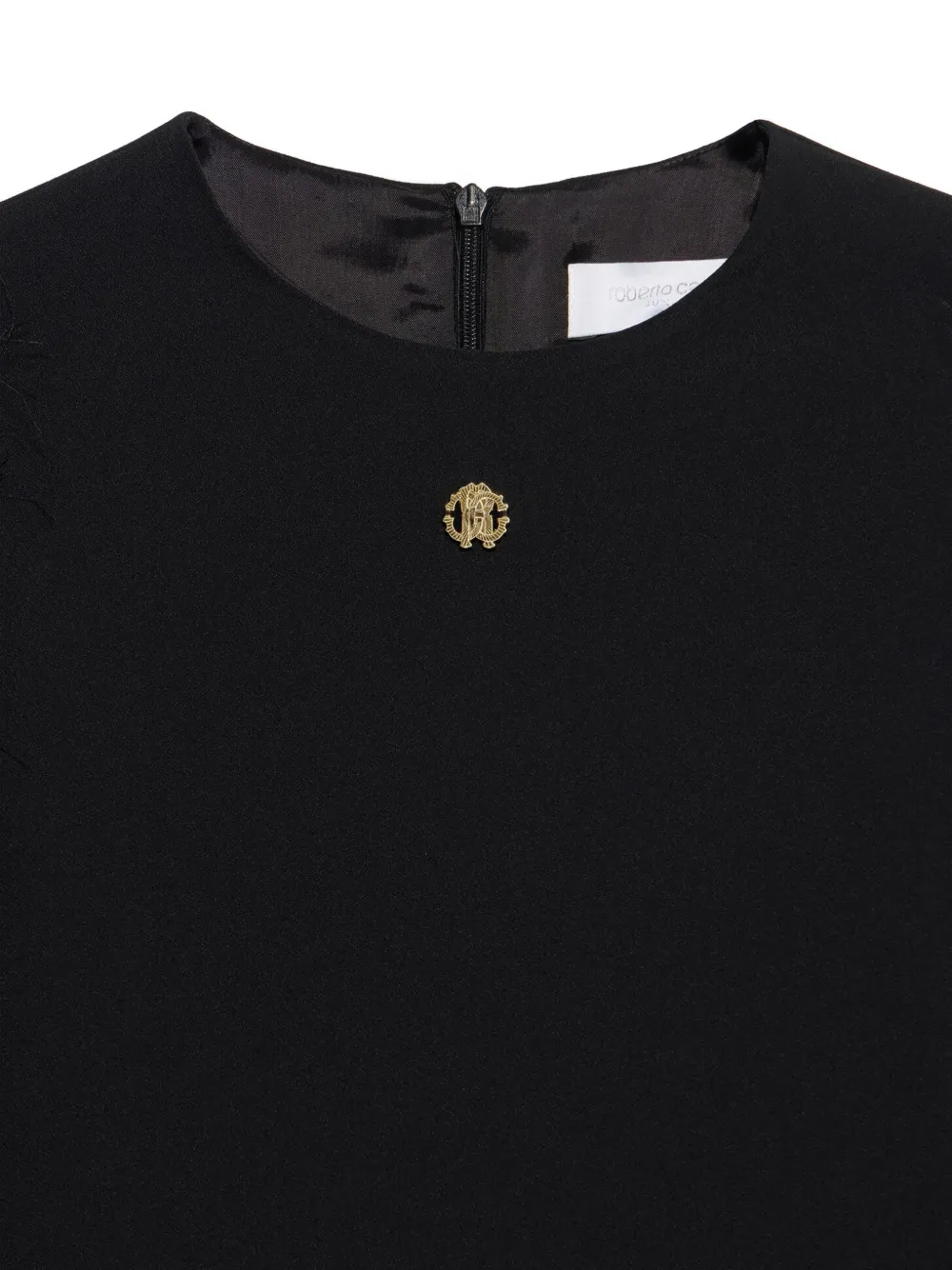 Roberto Cavalli Junior sequin-embellished feather-trim top Zwart