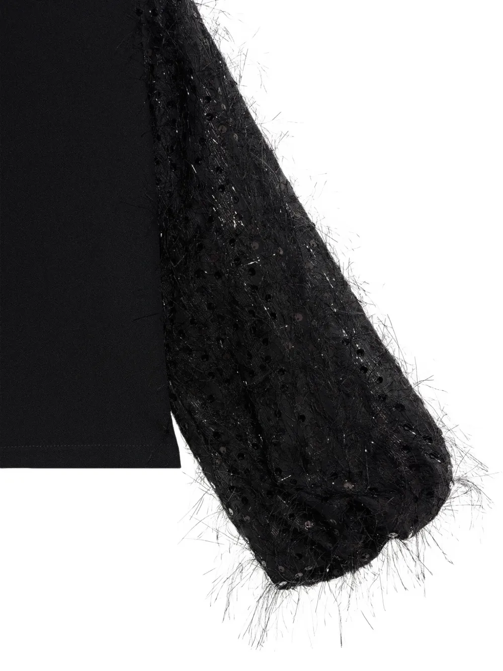 Roberto Cavalli Junior sequin-embellished feather-trim top Zwart