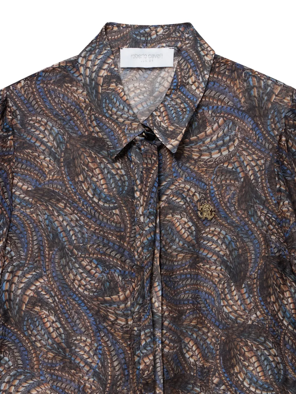 Roberto Cavalli Junior python-print shirt Bruin