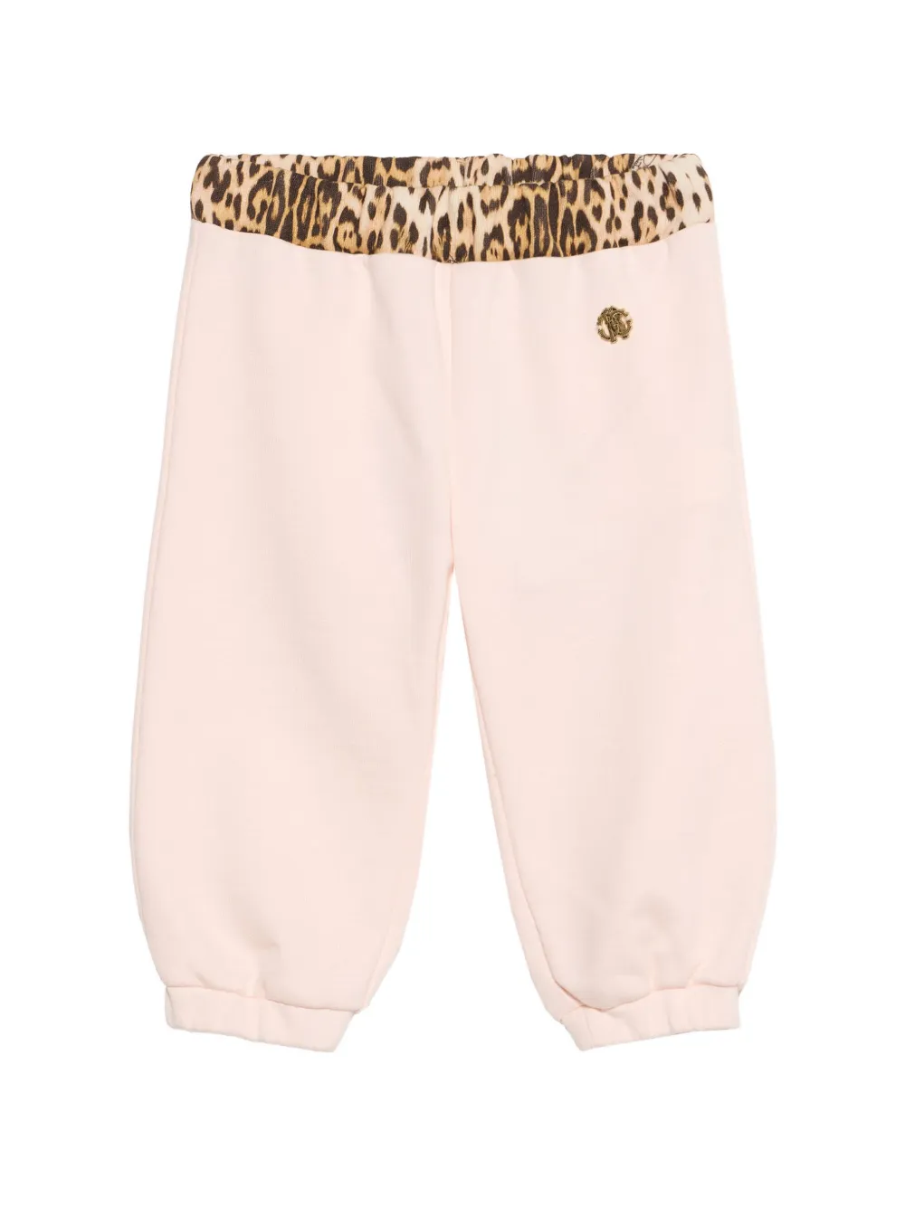 Roberto Cavalli Junior leopard print-trim track pants Roze