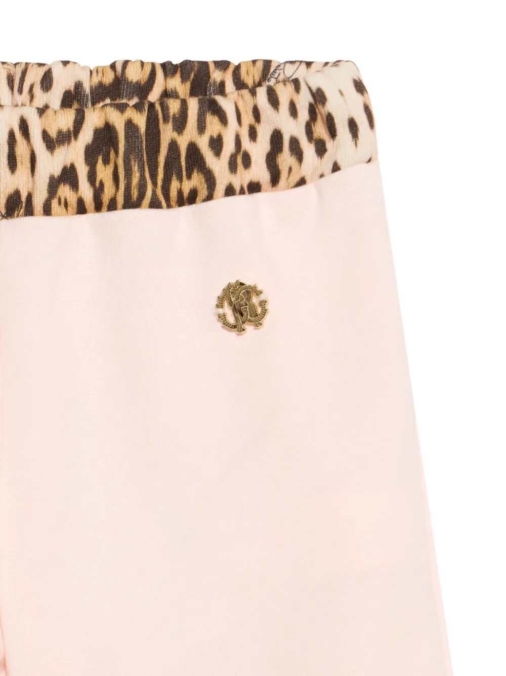 Roberto Cavalli Junior leopard print-trim track pants Roze