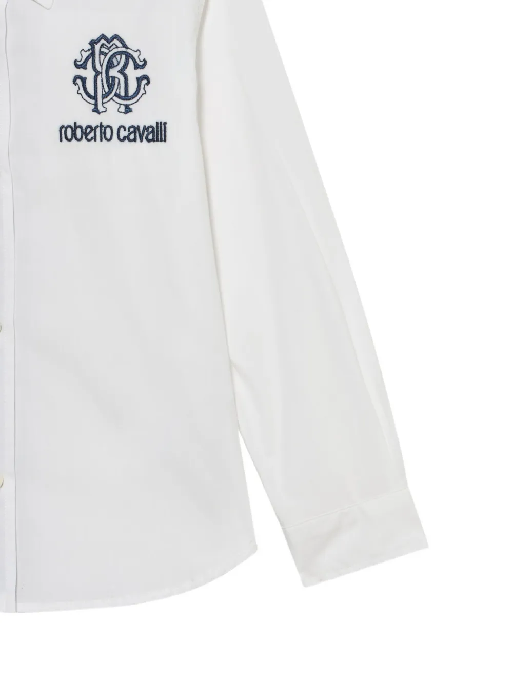 Roberto Cavalli Junior logo-embroidered shirt Wit