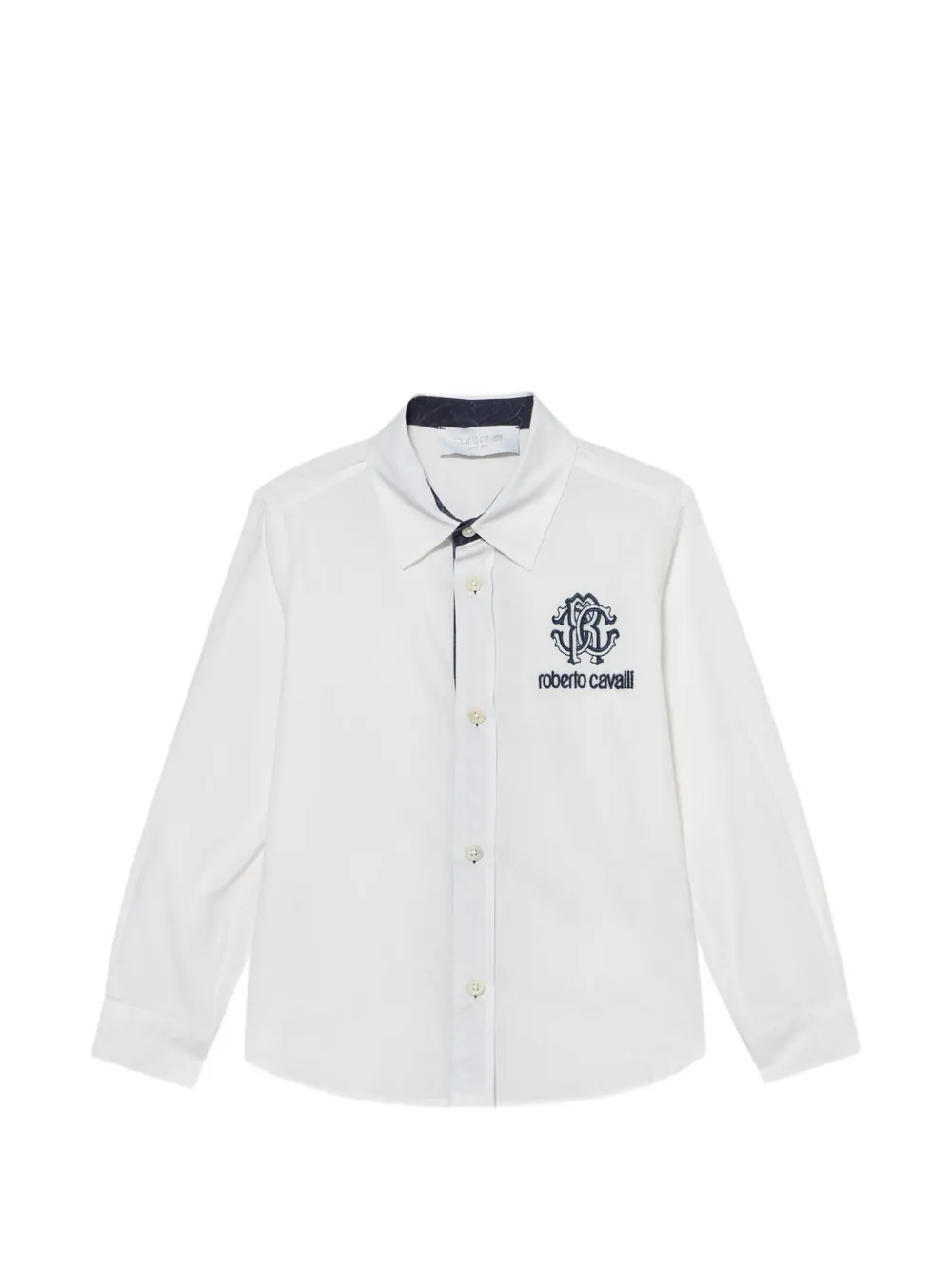 Roberto Cavalli Junior logo-embroidered shirt Wit