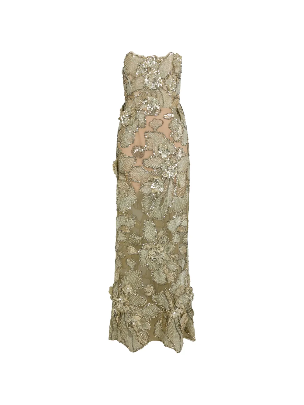 Bronx and Banco Farah sequin-floral maxi dress - Oro