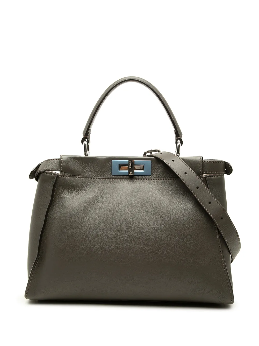 Fendi Pre-Owned 2010-2026 Medium Leather Peekaboo Iconic satchel - Grigio