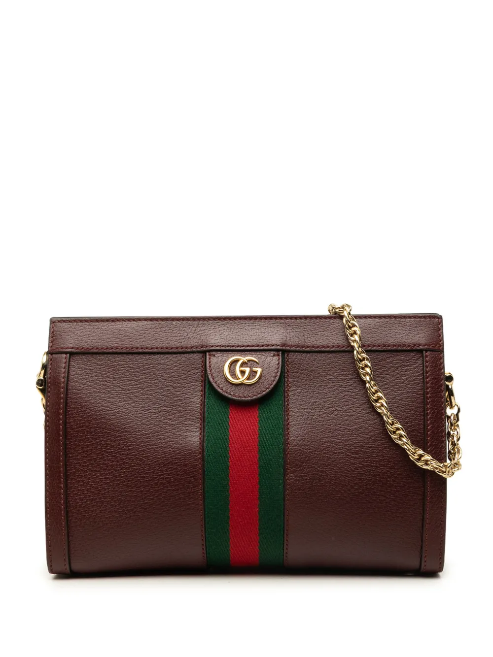 Gucci Pre-Owned 2000-2015 Small Calfskin Web Ophidia Chain crossbody bag - Rosso