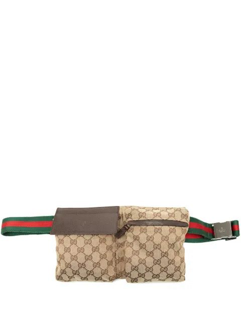 Gucci Pre-Owned 2000-2015 GG Canvas Web Double Pocket belt bag