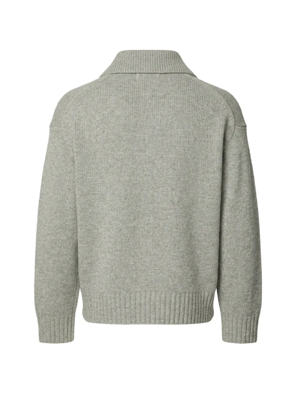 SELECTED Cody rib-trimmed polo-collar sweater Grijs