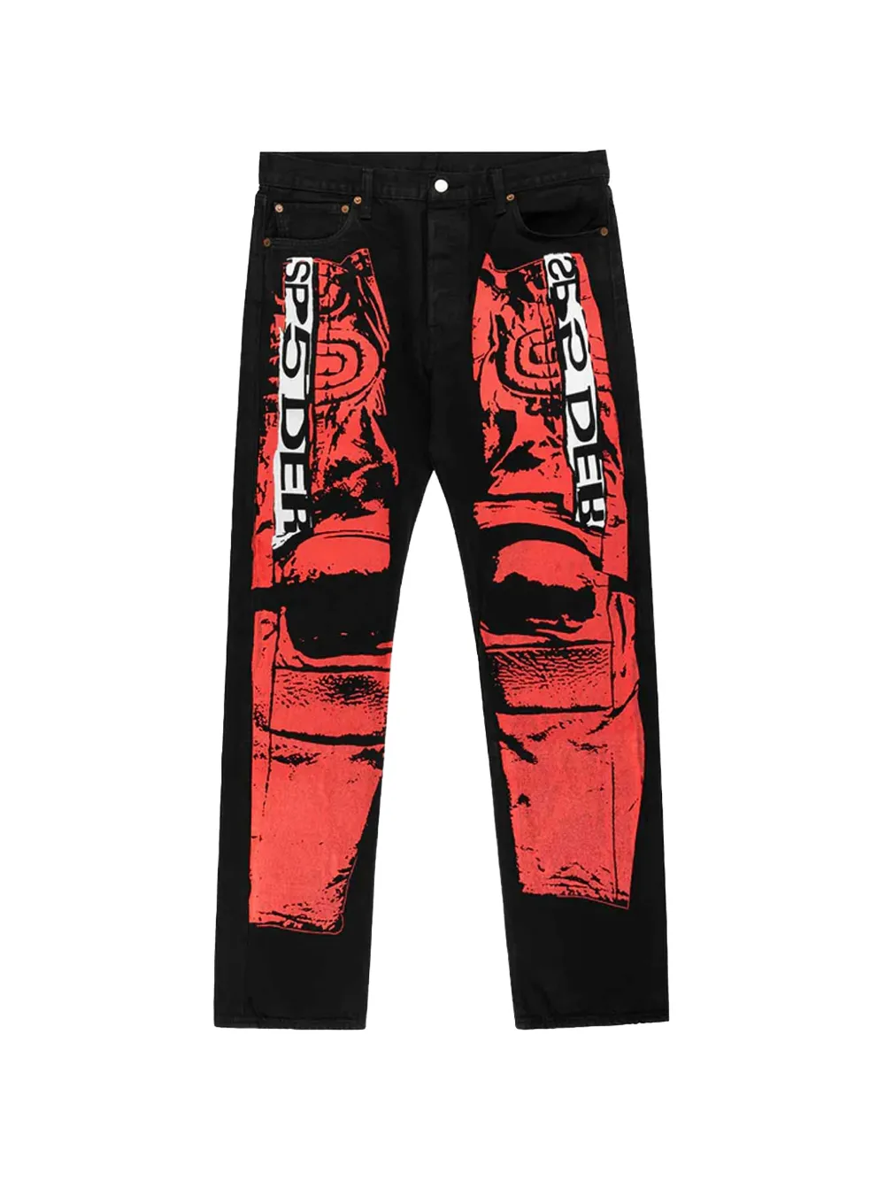 SP5DER painted moto jeans - Nero