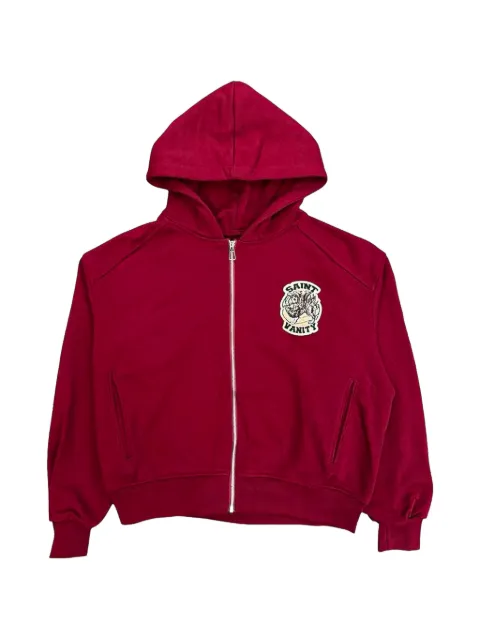 Saint Vanity logo-patch zip-up hoodie