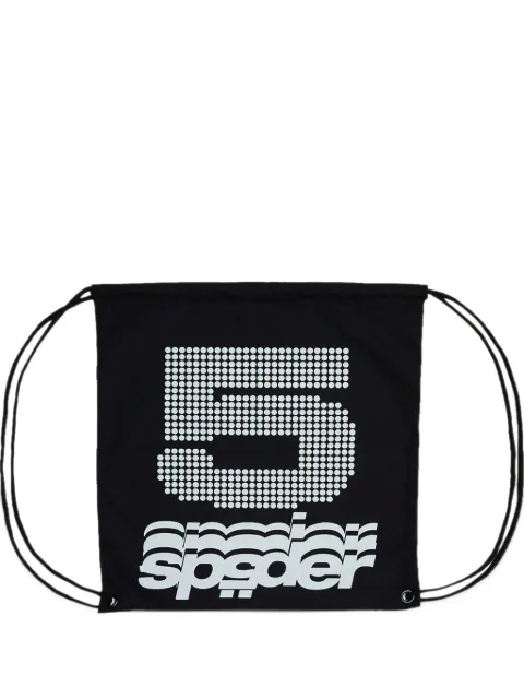 SP5DER Big 5 logo-print backpack