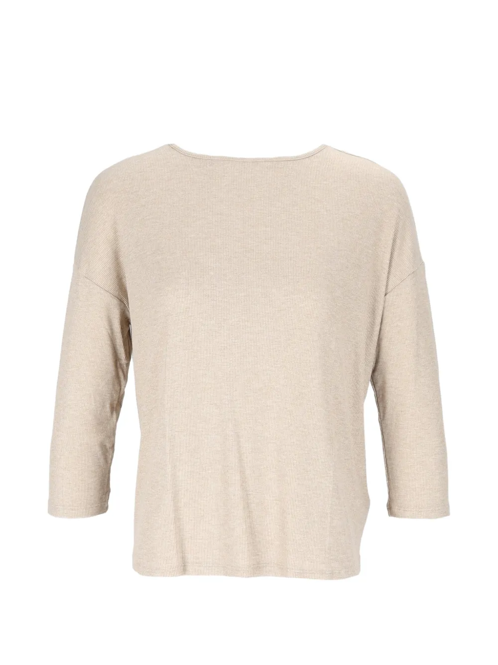 Majestic Filatures ribbed boat-neck T-shirt Beige