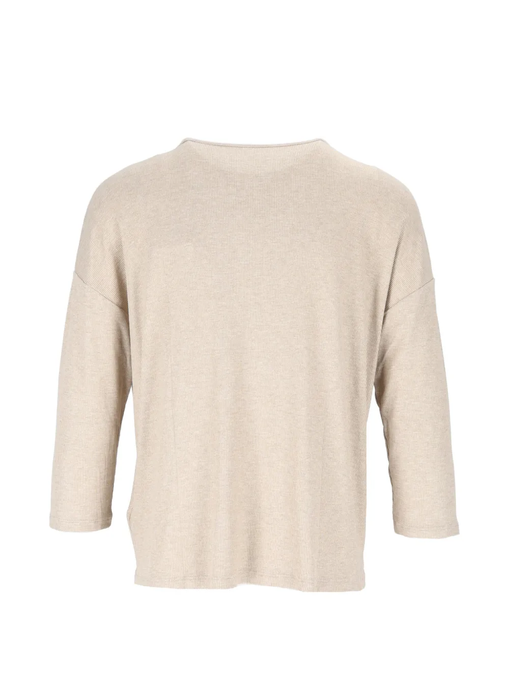 Majestic Filatures ribbed boat-neck T-shirt Beige