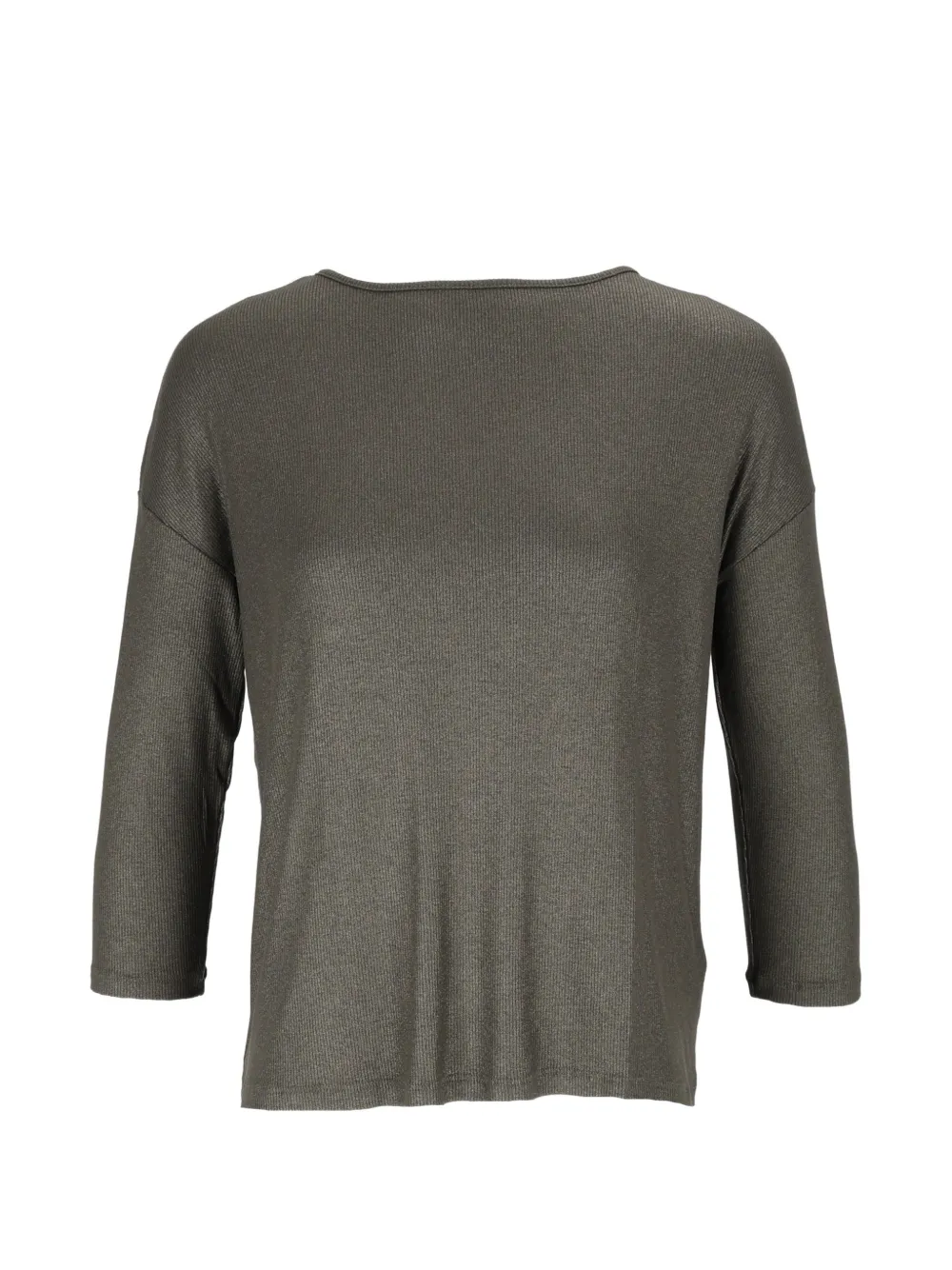 Majestic Filatures ribbed boat-neck T-shirt Grijs
