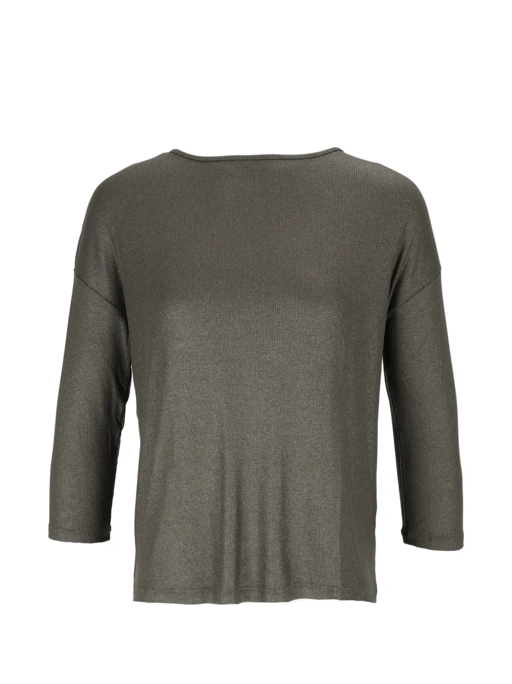 Majestic Filatures ribbed boat-neck T-shirt Grijs