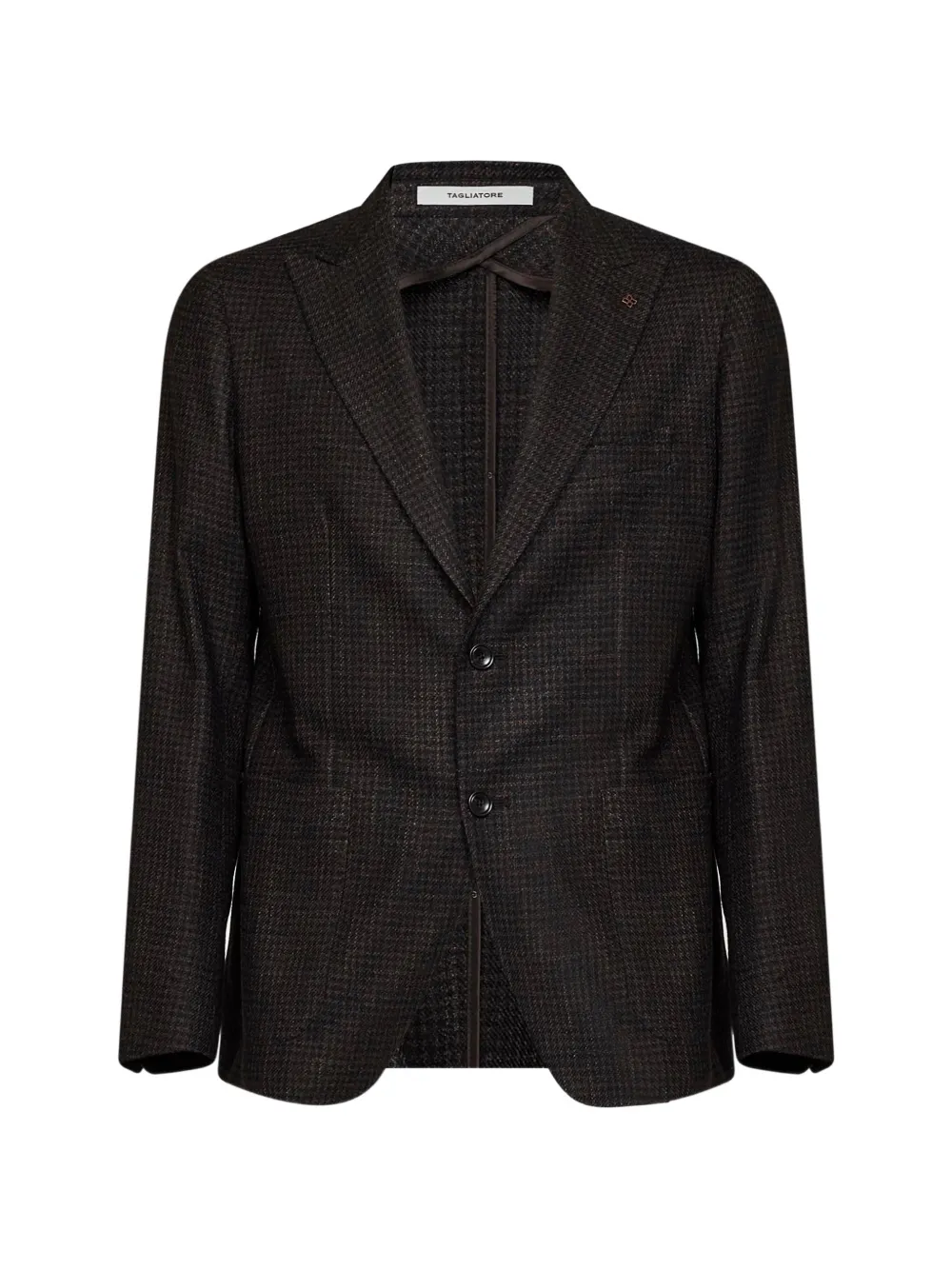 Tagliatore houndstooth-pattern single-breasted blazer Bruin