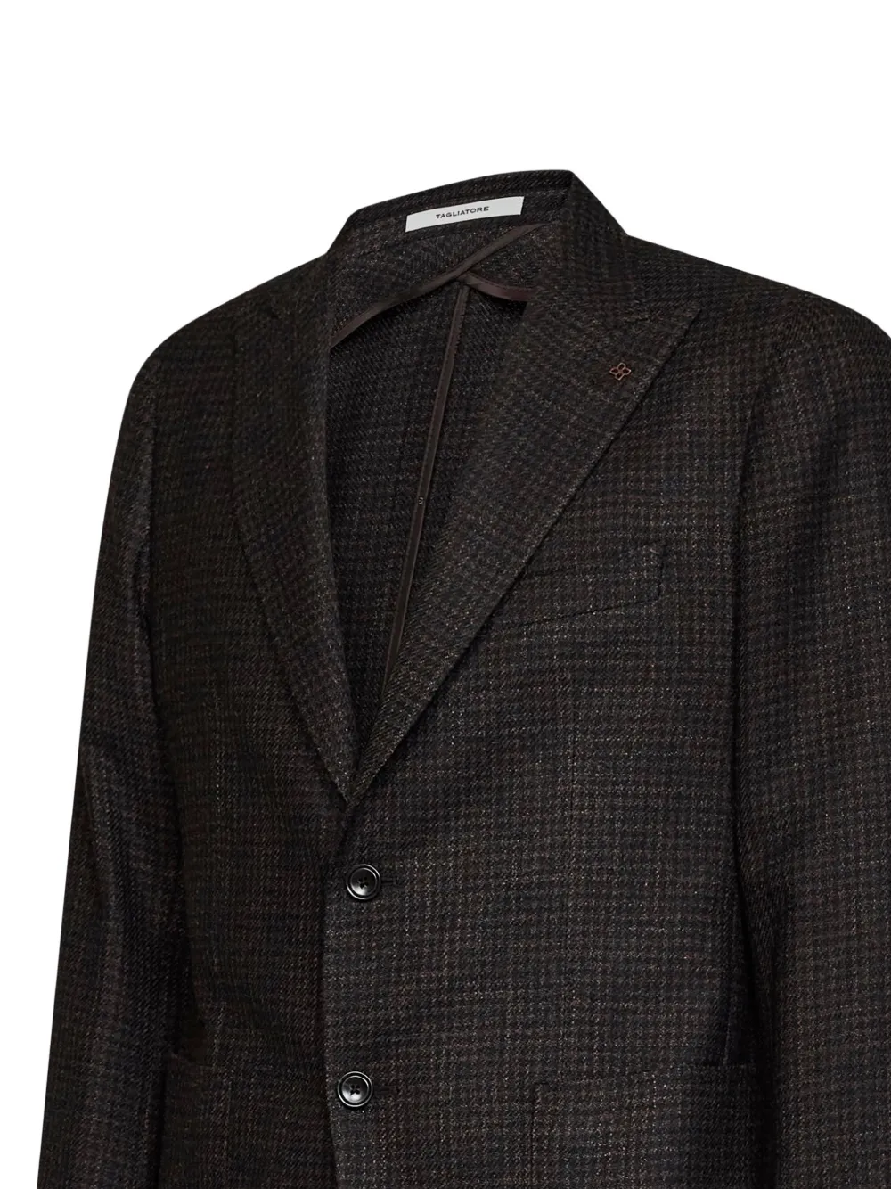 Tagliatore houndstooth-pattern single-breasted blazer Bruin